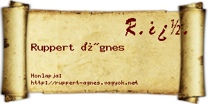 Ruppert Ágnes névjegykártya