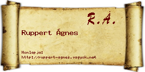 Ruppert Ágnes névjegykártya