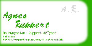 agnes ruppert business card